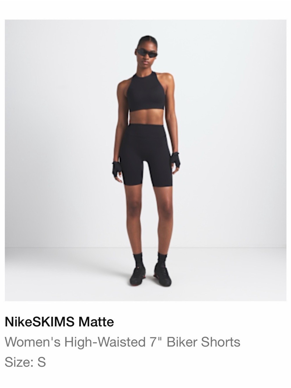 SKIMS High-Waist Matte 7" Biker Shorts in Black